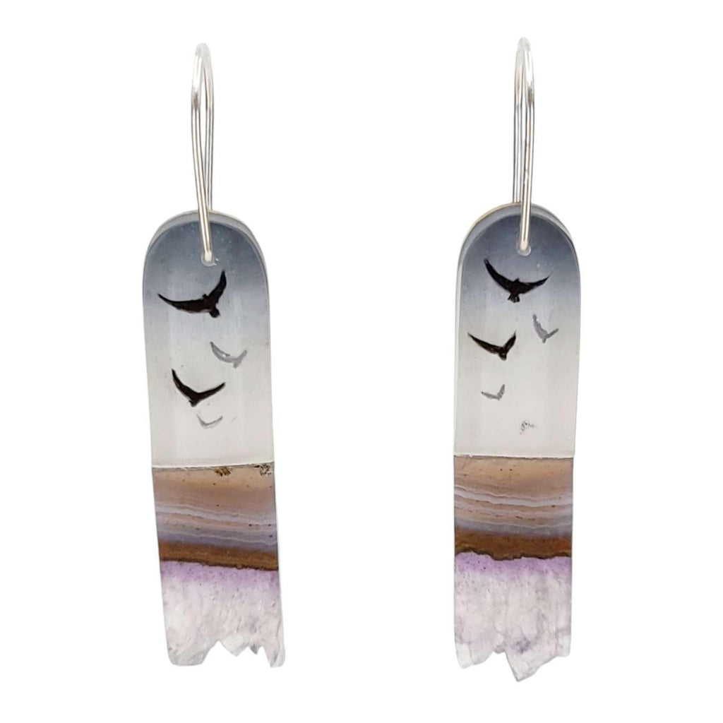 Earrings - Crystal Flock (Smoky Amethyst) by Fernworks