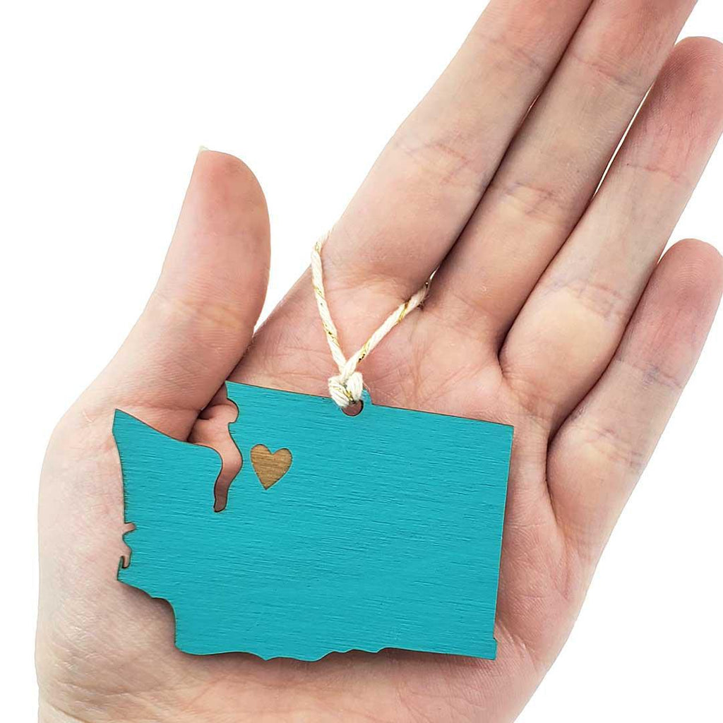 Ornaments - Small - WA State Heart Over Seattle (Asst Colors) by SnowMade