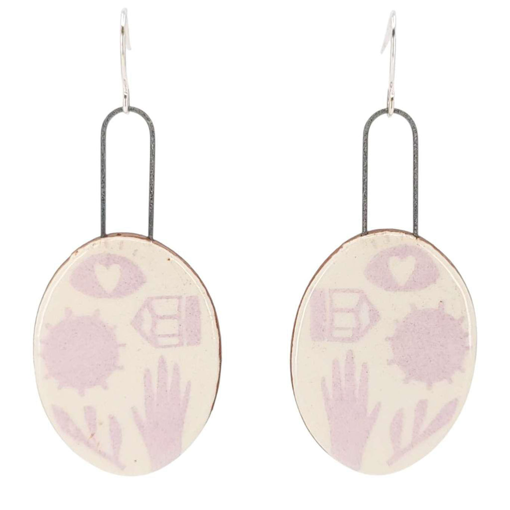 Earrings - Iconic Oval Drops by Catie Miller Ceramics