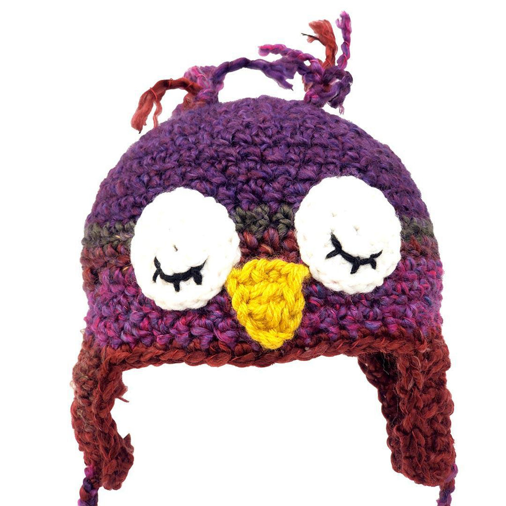 Hat - Toddler - Owl (Purple Dark Pink) by Scary White Girl