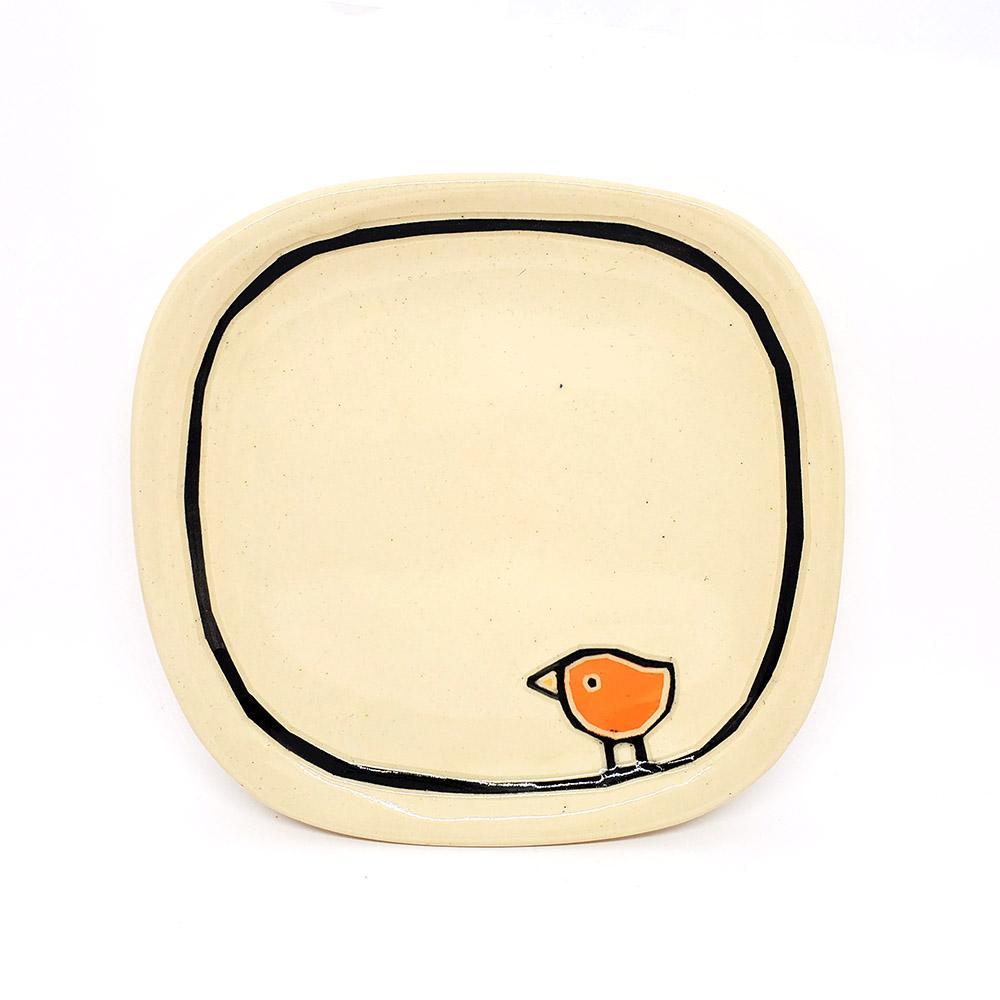 Small Plate - Orange Bird Dish by Susan Stone Design