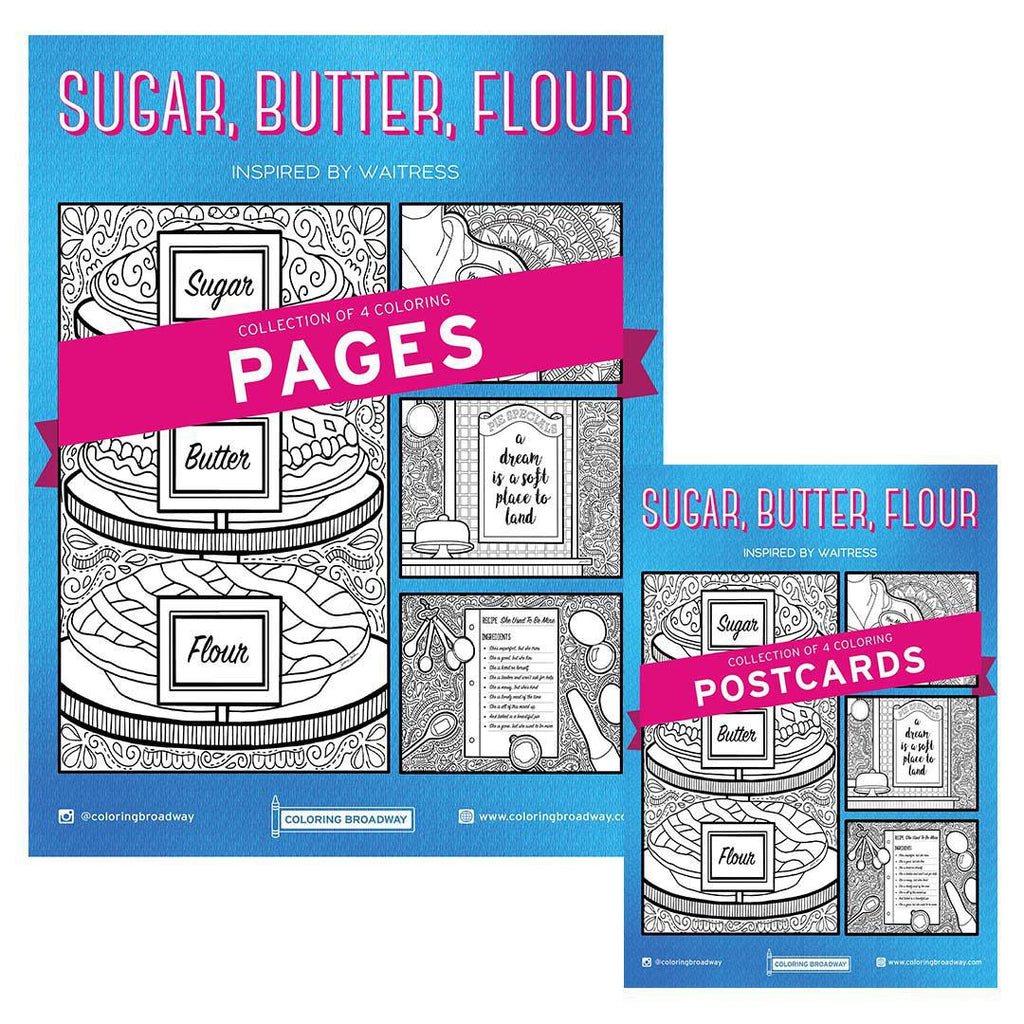 Coloring - Sugar, Butter, Flour (Pages or Postcards) by Coloring Broadway