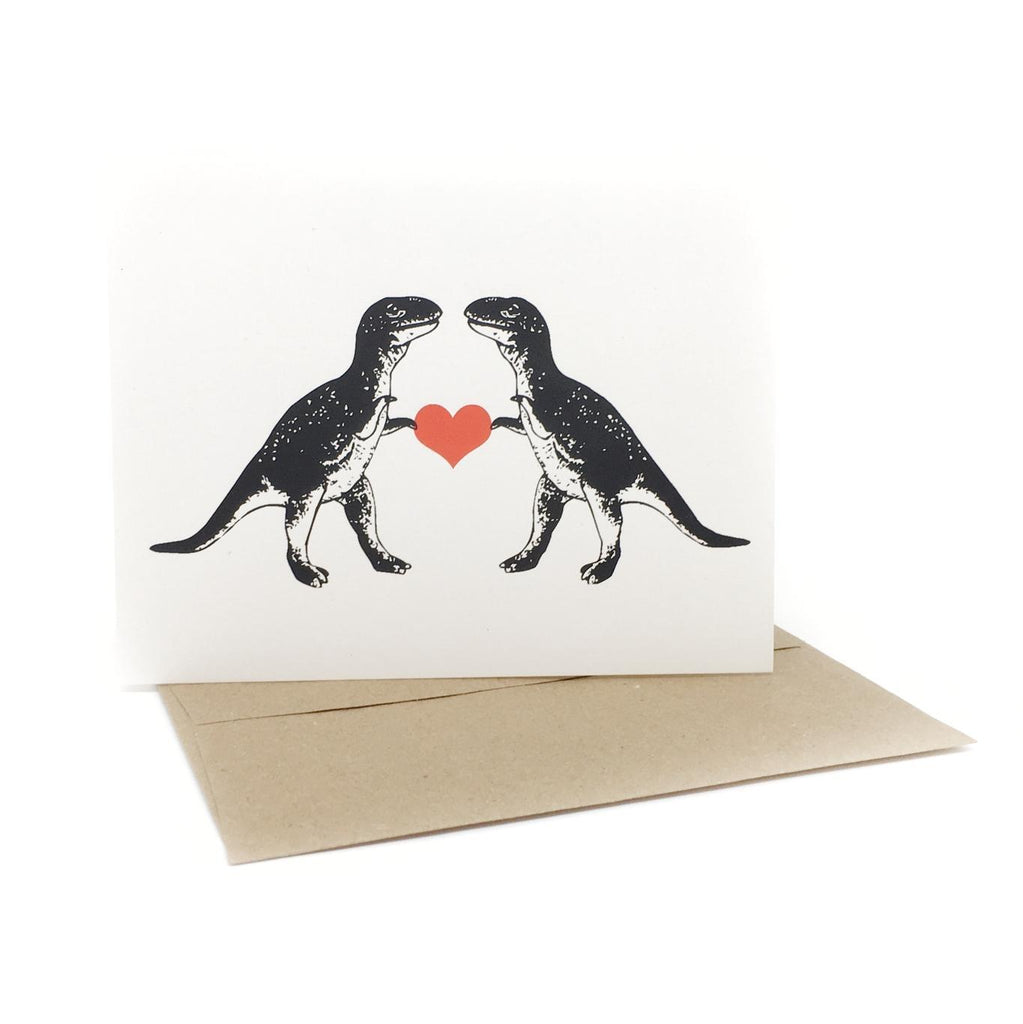 Card - Love & Friends - T-Rex in Love (Red Heart) by Orange Twist