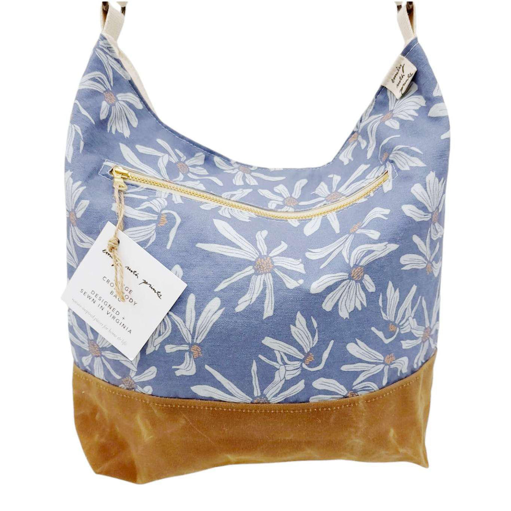 Bag - Large Cross-Body (Blue Daisy) by Emily Ruth Prints