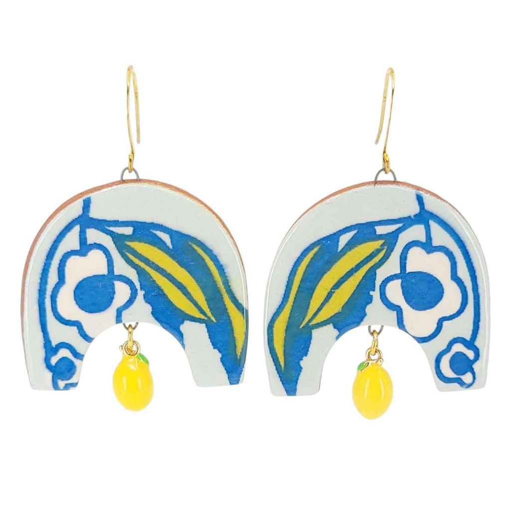 Earrings - Lemon Drop Dangles by Catie Miller Ceramics