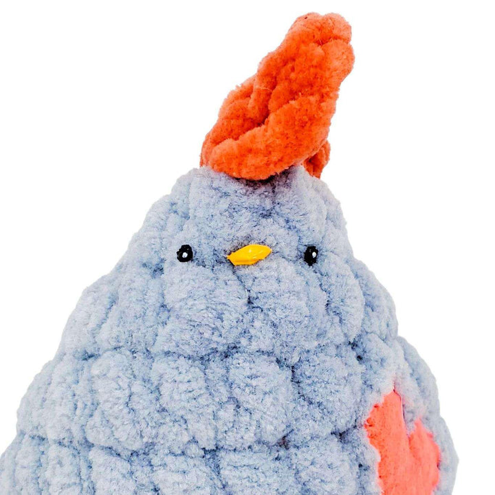 Plush Toy - Small Blue Chicken (Orange Heart) by Moyo Workshop