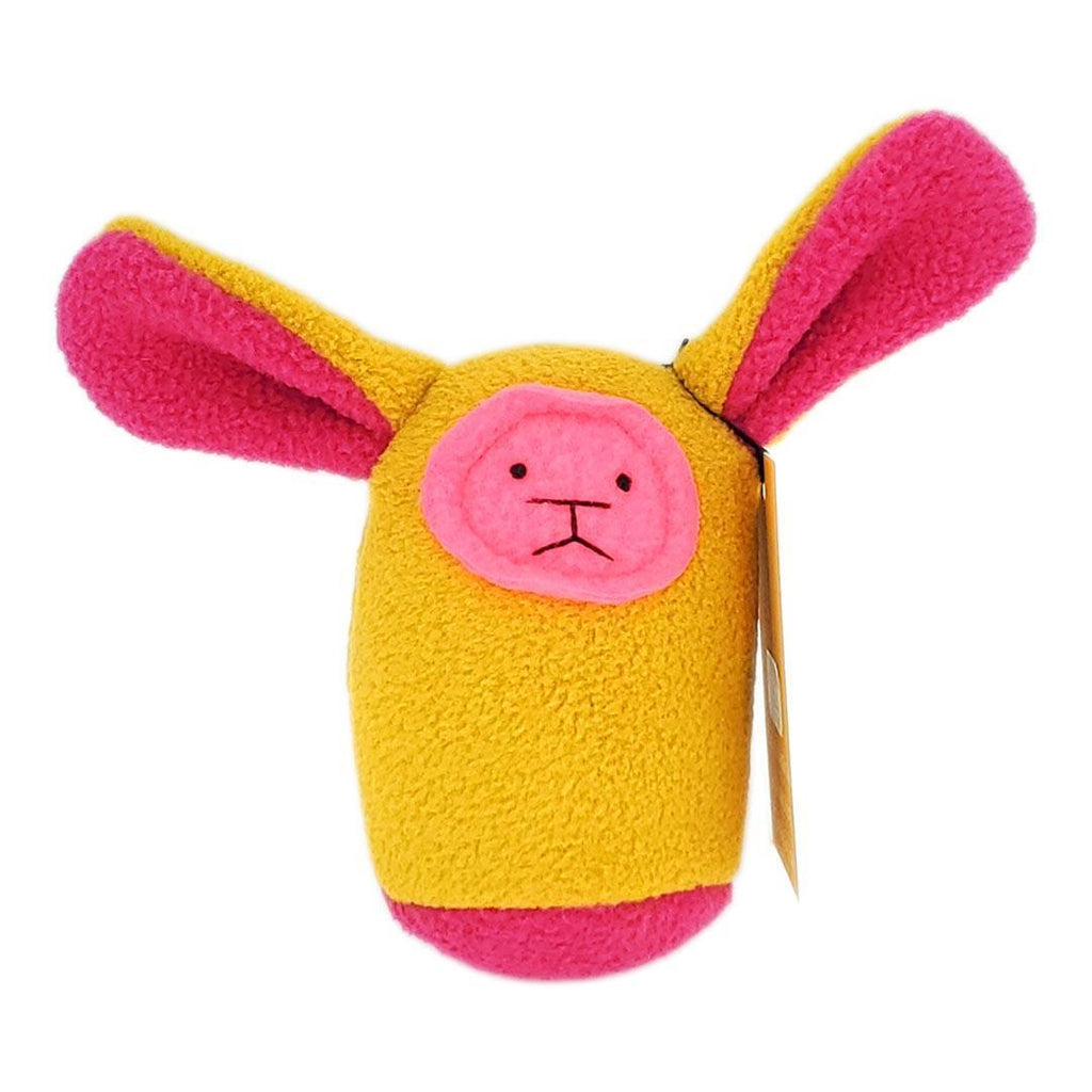 Plush Rattle - Yellow Bunny Pink Ears by Mr. Sogs