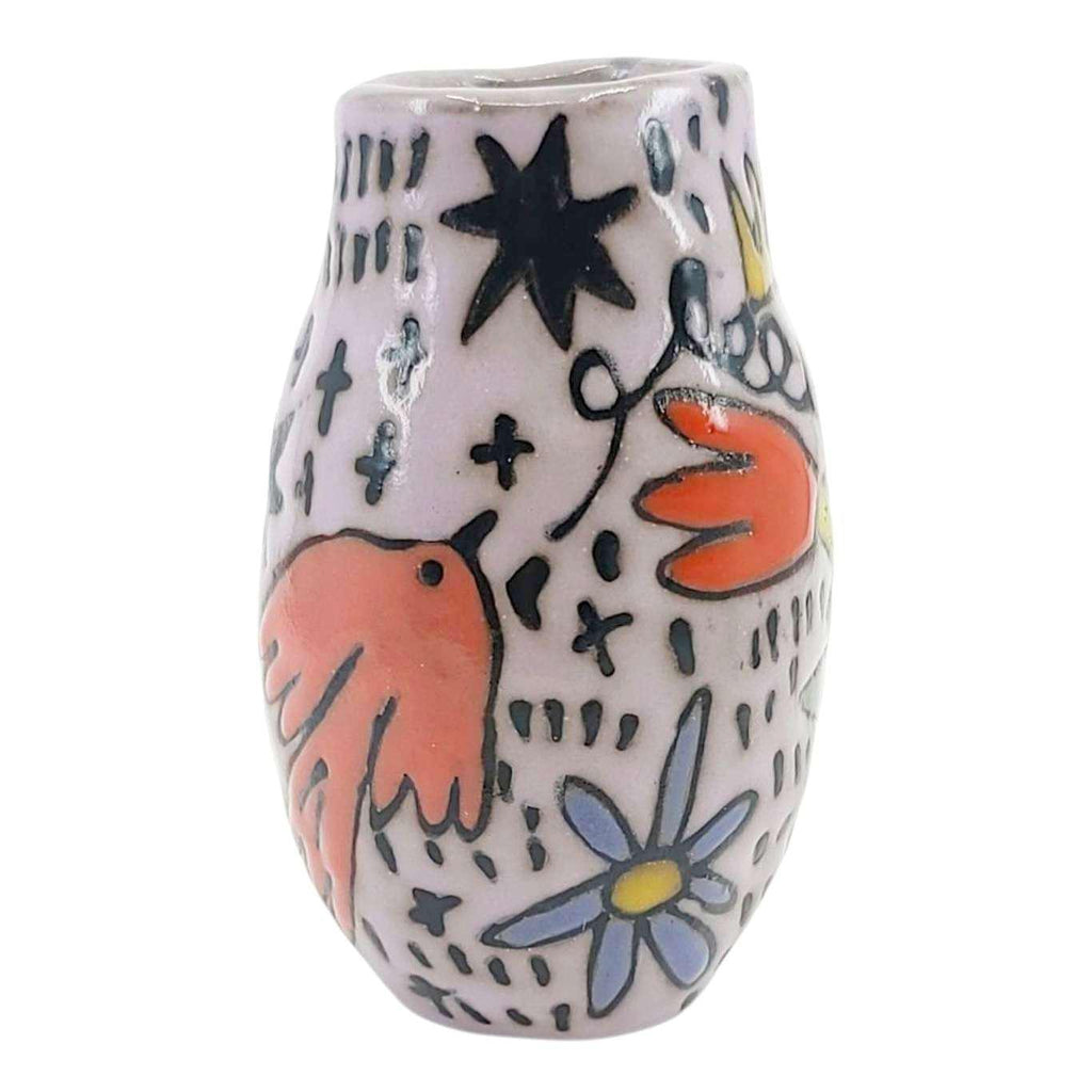 Mini Vase - Flying Birds (Pinks and Purples) by Leslie Jenner