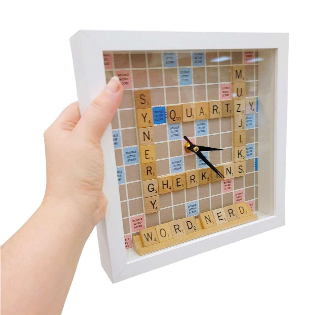 Clock - Vintage Game Board (Word Scramble) by Crafty Earth Monkey
