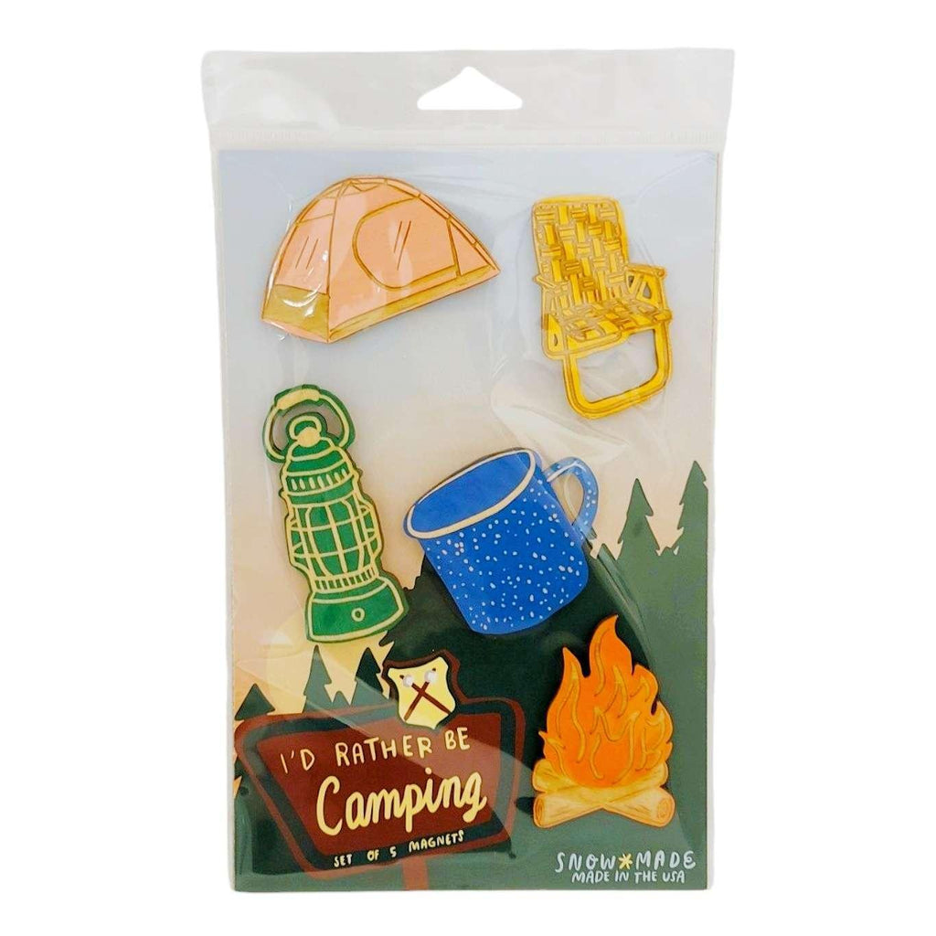 Wooden Magnets - Set of 5 - I’d Rather Be Camping by SnowMade