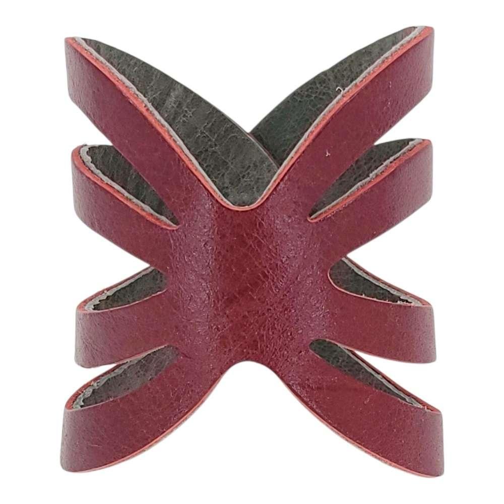 Cuff - Ribcage Reversible (Cranberry Red and Gray Taupe) by Oliotto