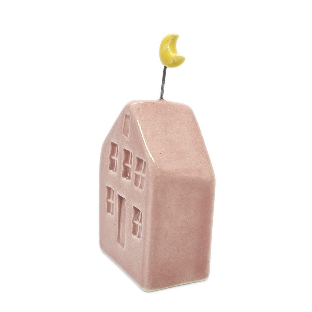 Tiny Pottery House - Light Pink with Moon by Tasha McKelvey