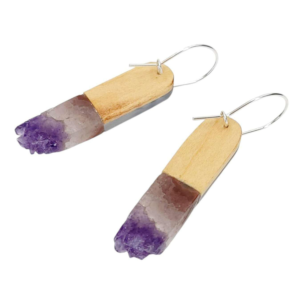 Earrings - Crystal Flock (Smoky Amethyst) by Fernworks