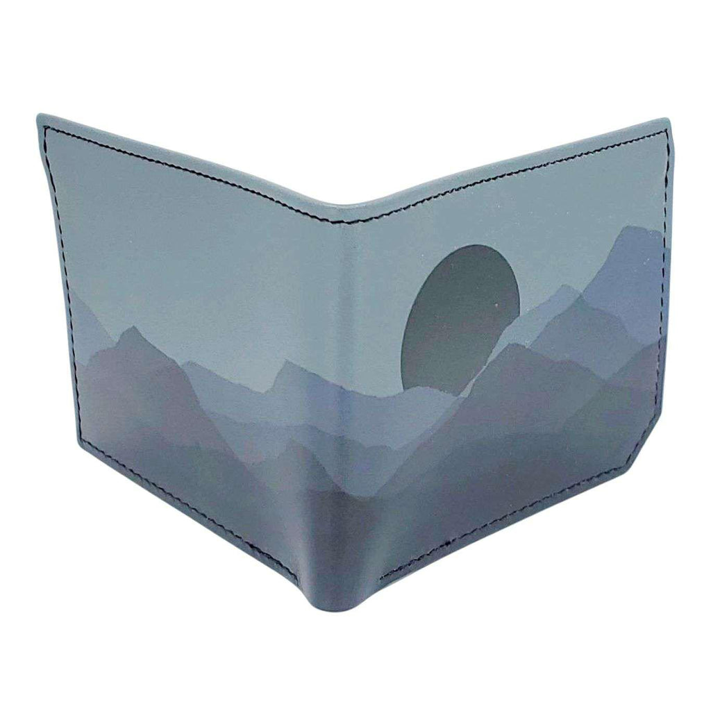 Leather Wallet - Faded Mountains (Gray) by Backerton