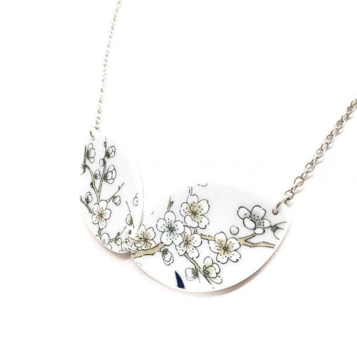 Necklace - Duo Vintage China Pale Cherry Blossoms by Material+Movement