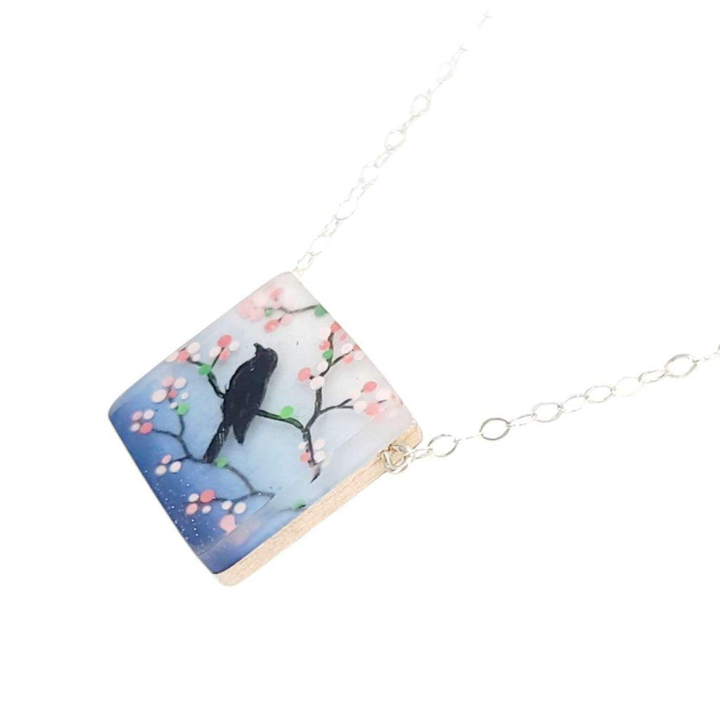 Necklace - Cherry Blossom Square by Fernworks