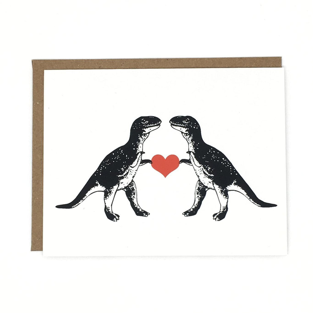 Card - Love & Friends - T-Rex in Love (Red Heart) by Orange Twist