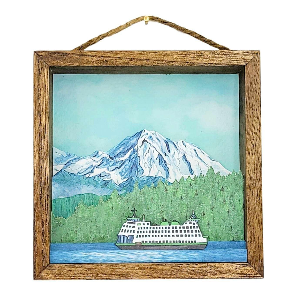 Diorama - 5x5in - Washington State Ferry Square by Rainier Renditions