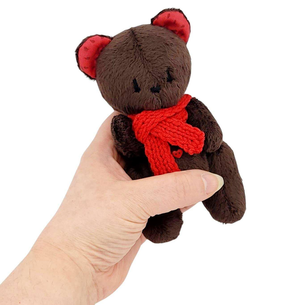 Plush - Dark Brown Bear with Heart Buttons and Scarf by Frank and Bubby