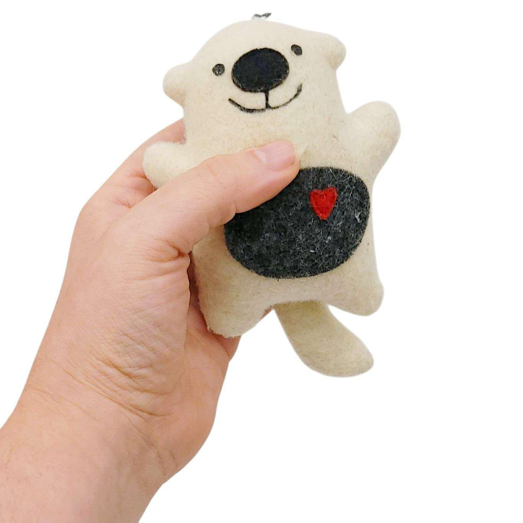 Ornament - Mini Plush (Cream Sea Otter) by The Happy Groundhog Studio