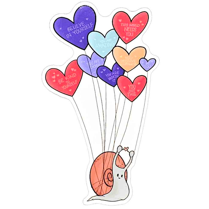 Sticker - Heart Balloons Snail (Spread Kindness) by World of Whimm