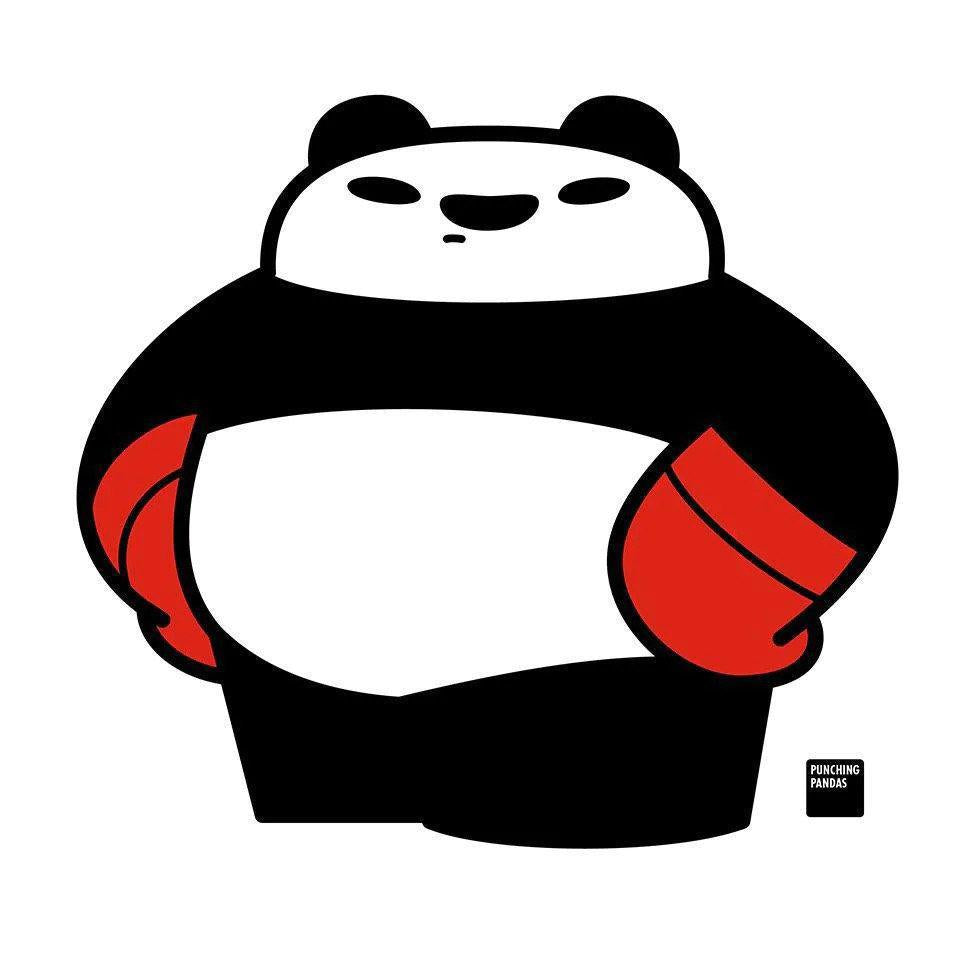 Adult Crew Neck - Panda Pose Heather Gray (XS - 2X) by Punching Pandas