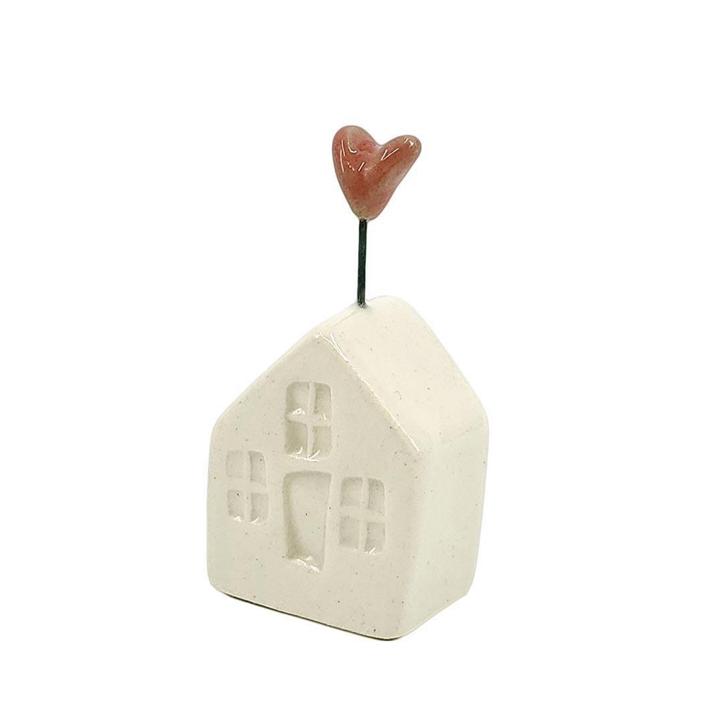 Tiny Pottery House - White with Heart (Assorted Colors) by Tasha McKelvey