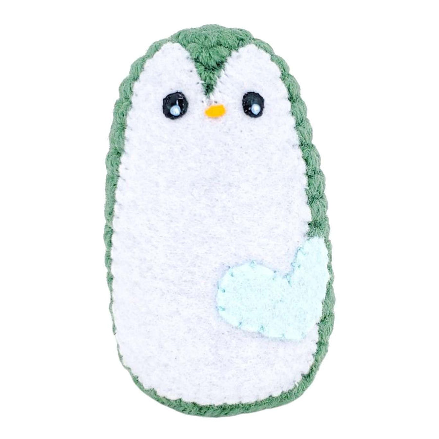 Plush Toy - Small Penguin (Muted Green with Mint Heart) by Moyo Workshop, image 6 of 6