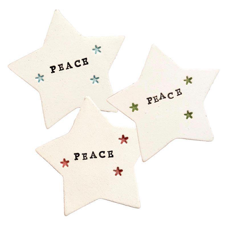 Ornaments - PEACE Starry Star (4 colors) by Tasha McKelvey