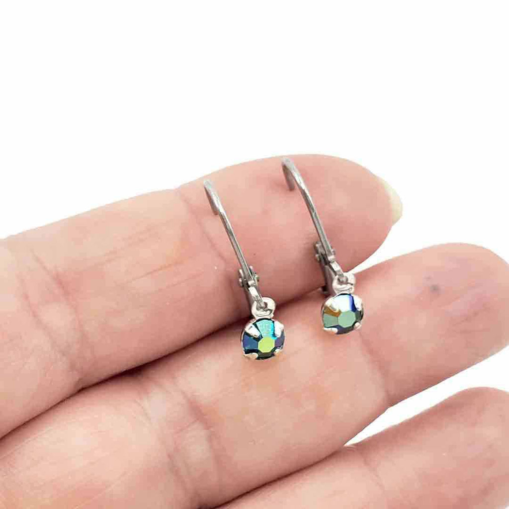 Teeny Tiny Drop Earrings - Aurora Borealis (Assorted Colors) by Christine Stoll | Altered Relics