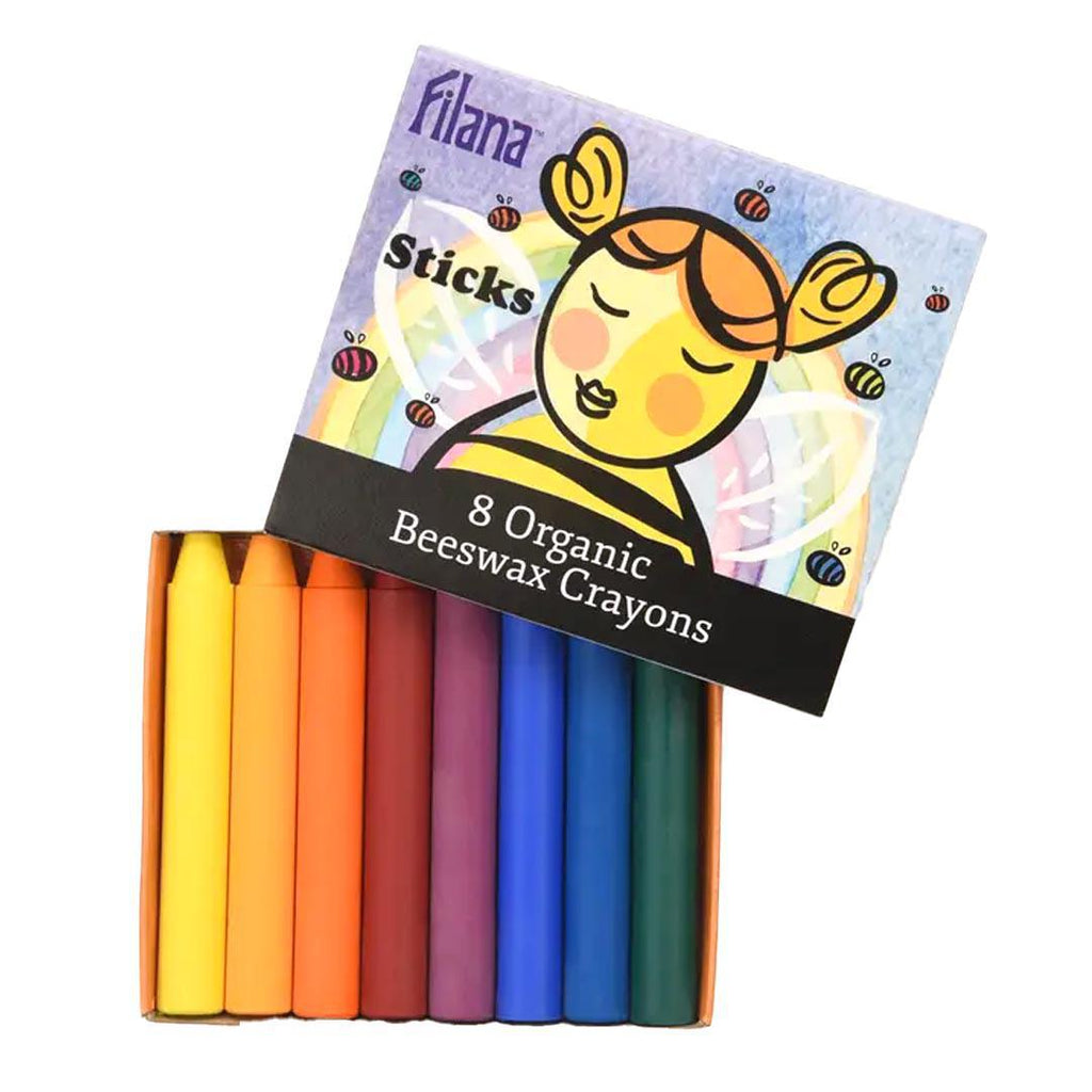 Crayons - Set of 8 - Rainbow Colors by Filana Organic Beeswax Crayons