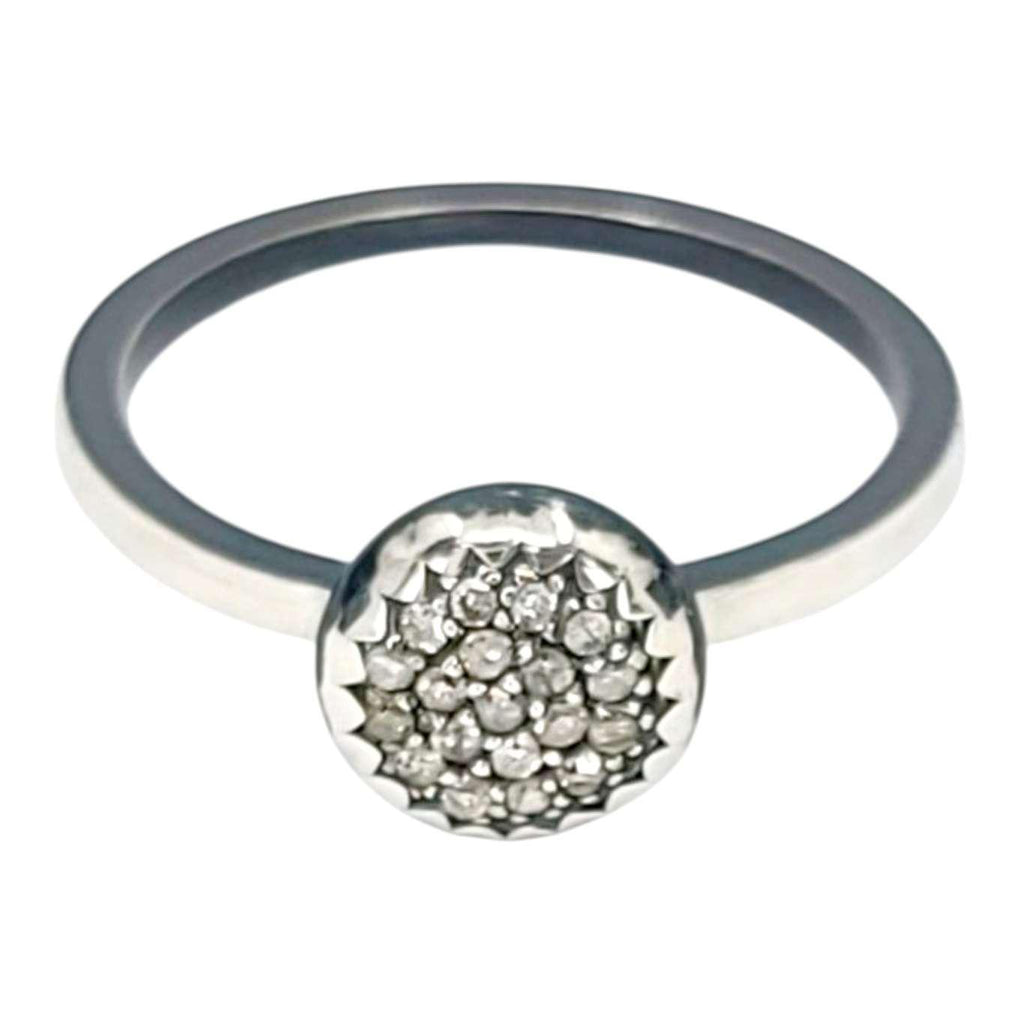 Ring - Size 8 - 8mm Pave Diamond Notched Band (Sterling Silver, Diamond) by 314 Studio