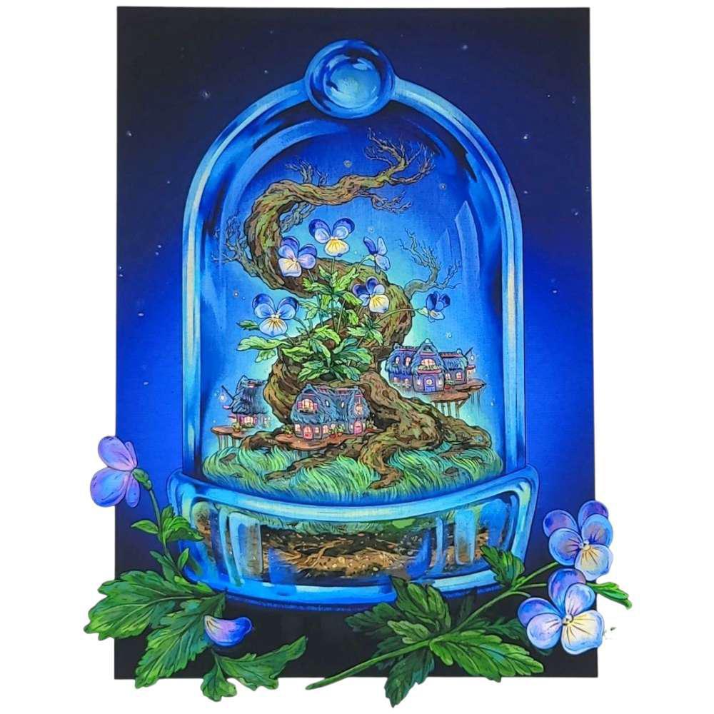 Art Print - 6x8in - Viola Terrarium by Nimasprout