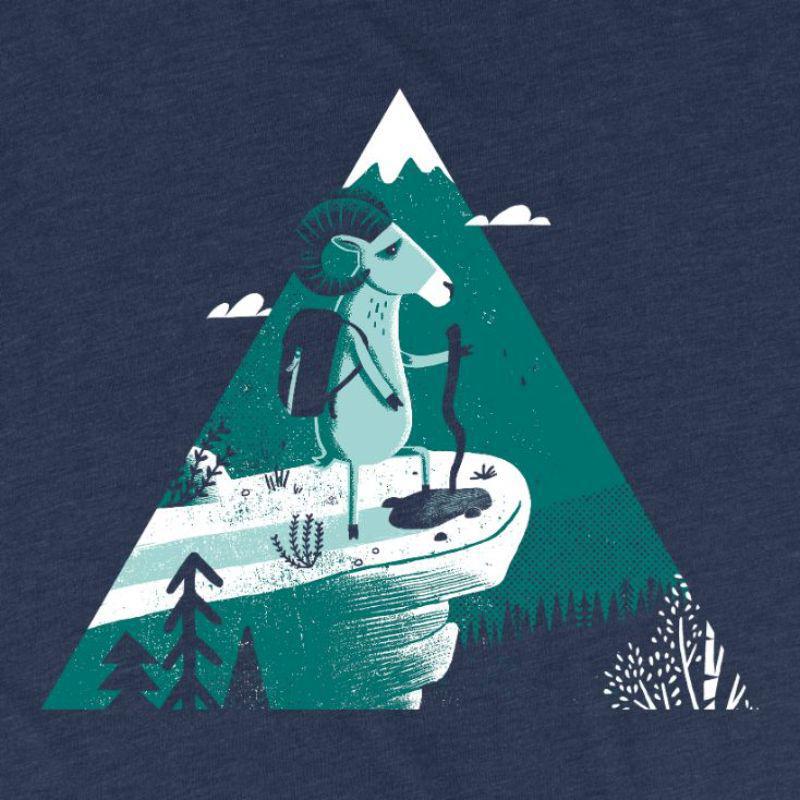 Adult Crew Neck - Bighorn Sheep Triangle Midnight Navy Tee (XS - 2XL) by Factory 43
