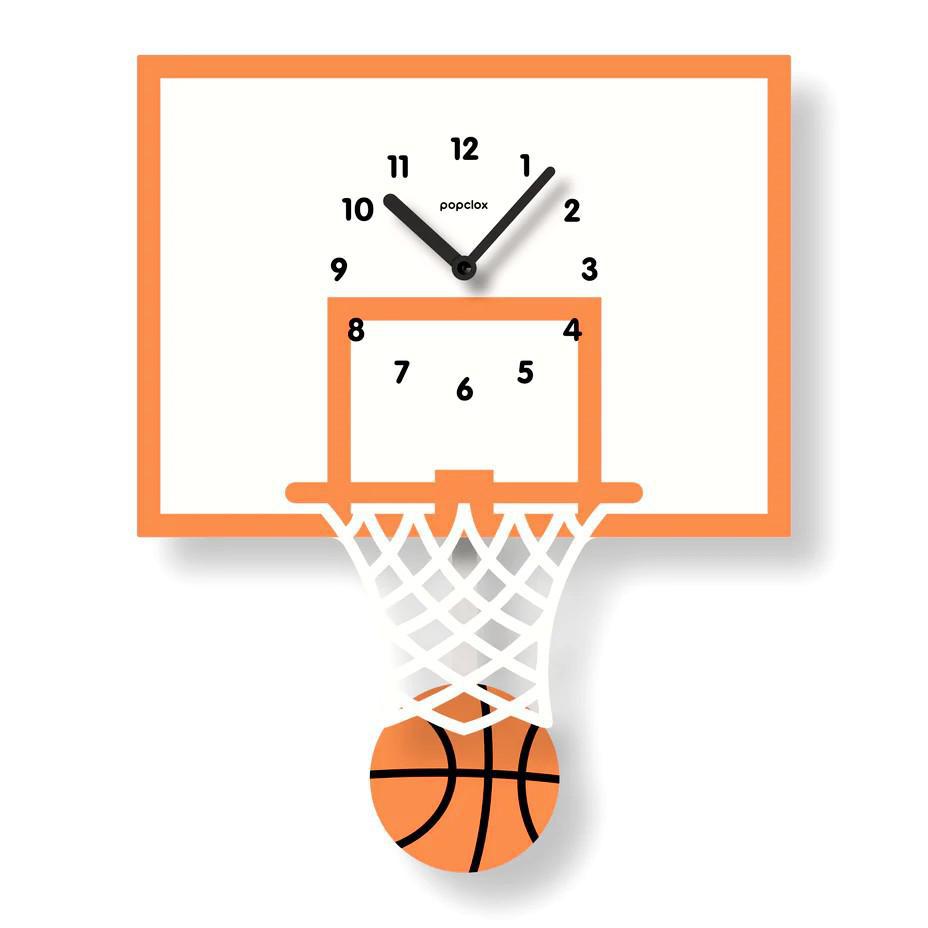Acrylic Clock - Basketball Pendulum by Popclox