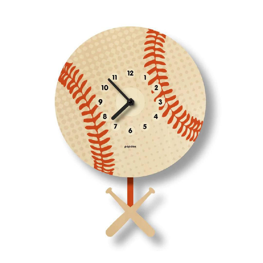 Wood Clock - Baseball Pendulum by Popclox
