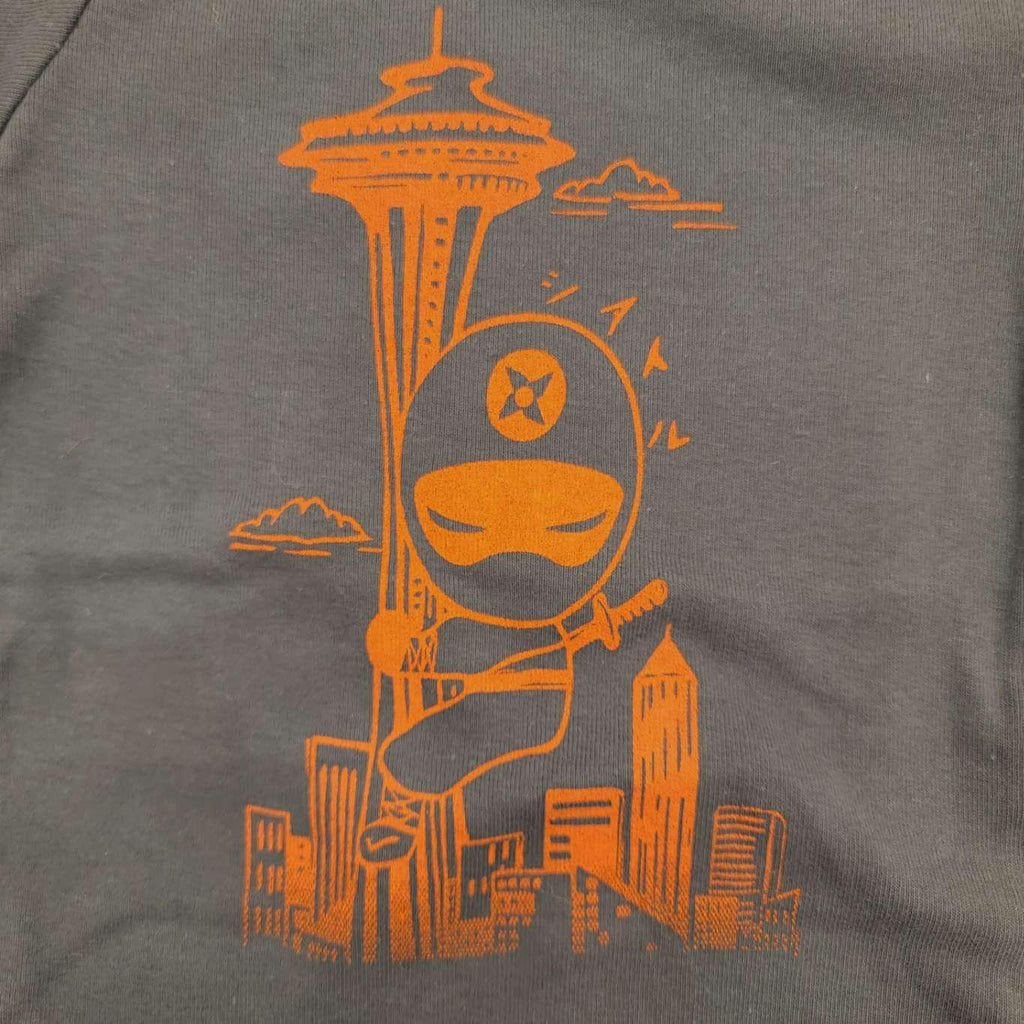 Onesie - Seattle Ninja Orange on Gray by Namu