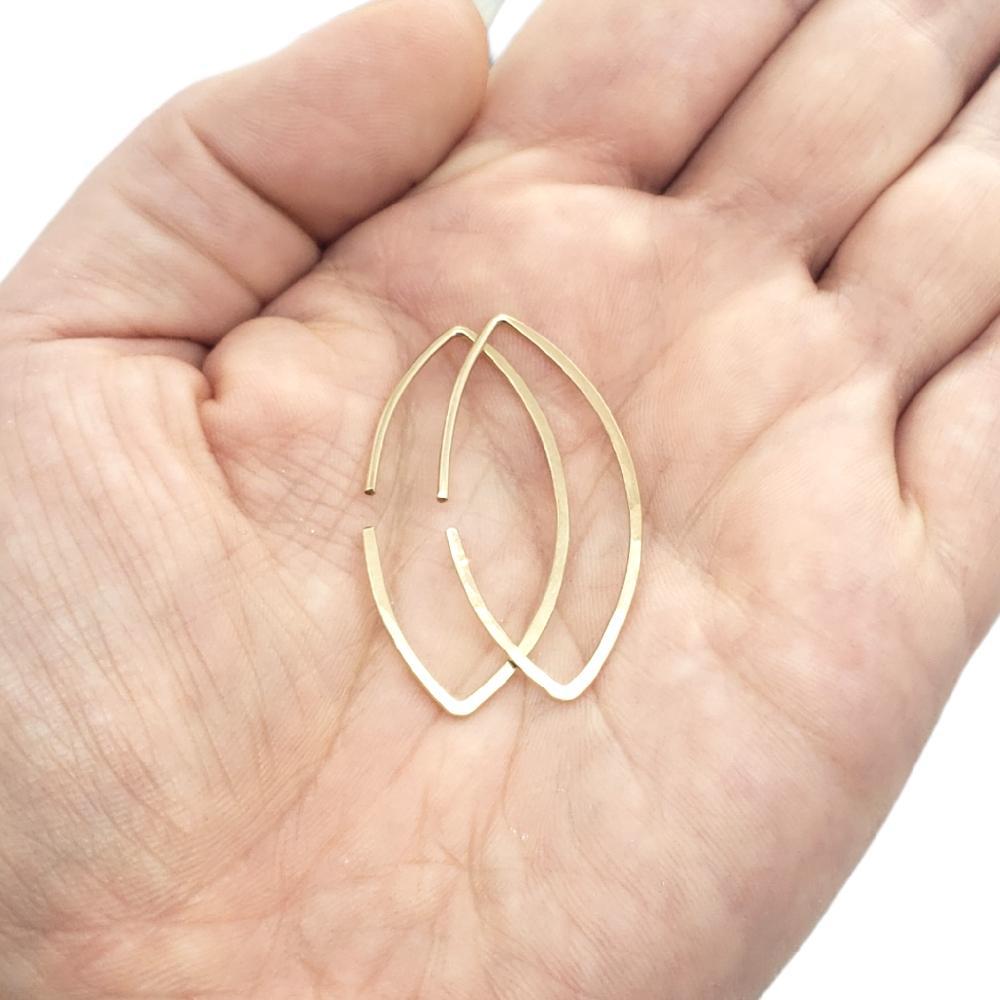 Earrings - Marquise Buffy Hoops Gold Fill by Foamy Wader