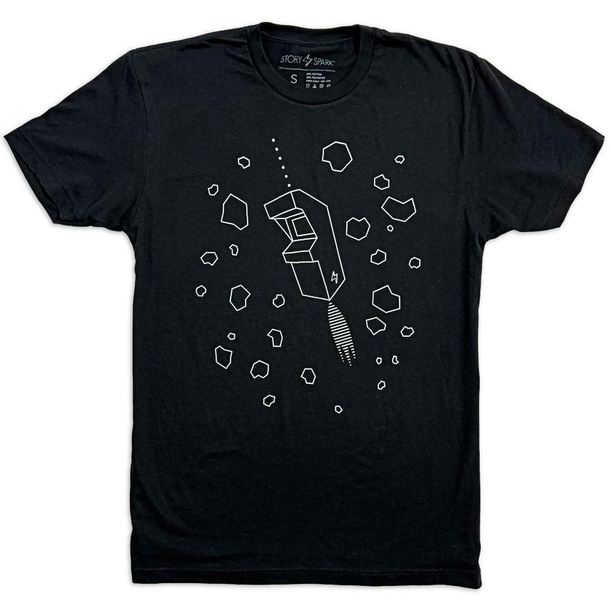 Adult Crew Neck - Outplay Black Glow in the Dark Tee (S - 2XL) by STORY SPARK