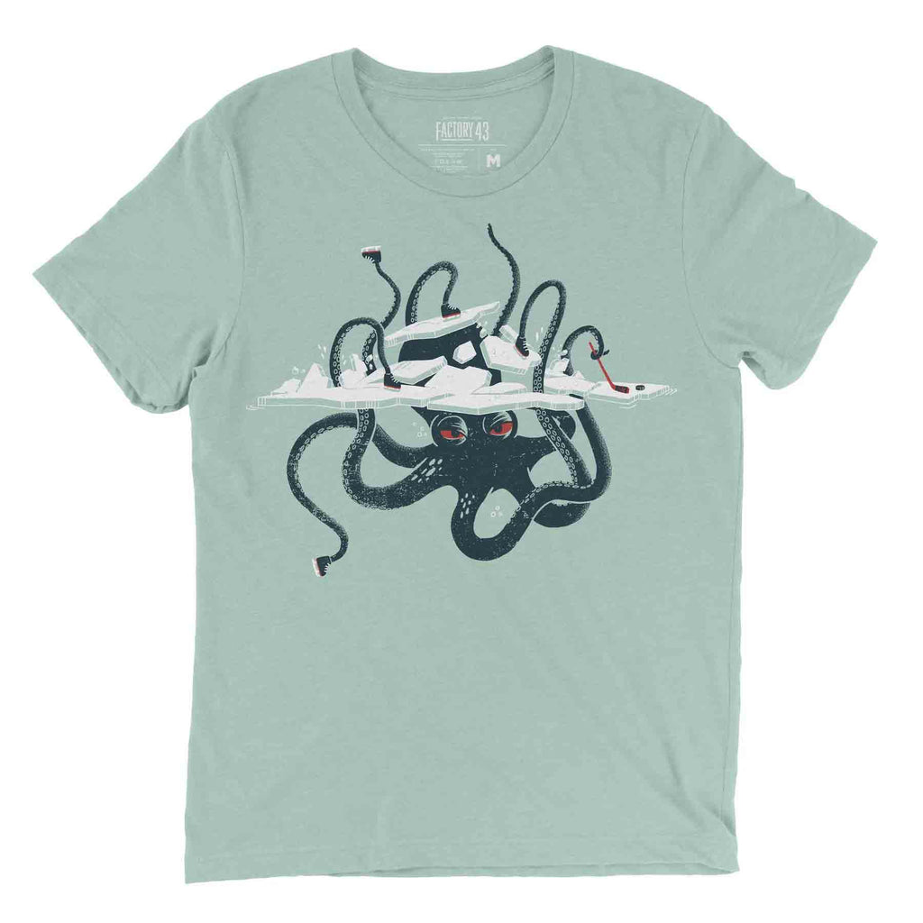 Adult Crew Neck - Ice Monster Dusty Blue Tee (XS - 3XL) by Factory 43