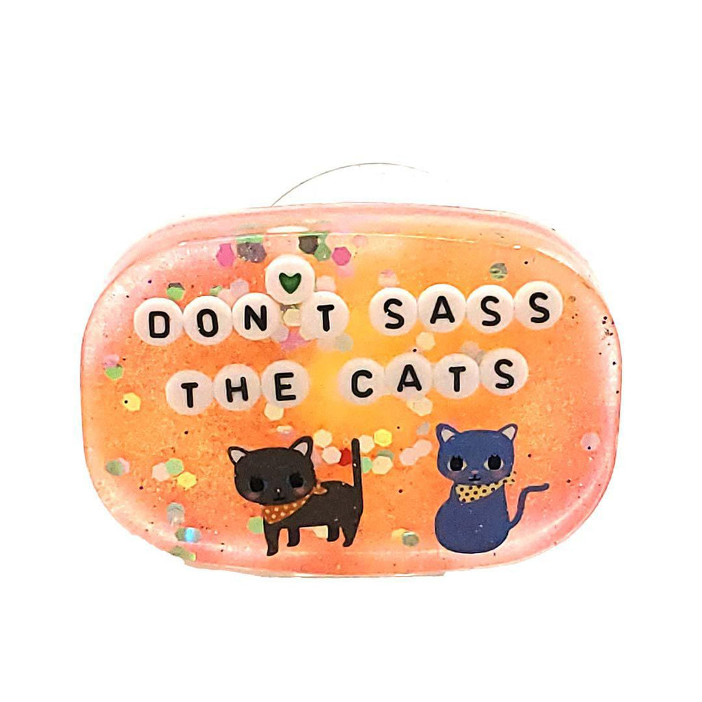 Shower Art - Small - Don't Sass the Cats - 2 Cats (Coral Yellow) by Ugly Baby