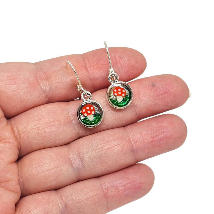 Earrings - Wee Mushroom Dangles by XV Studios