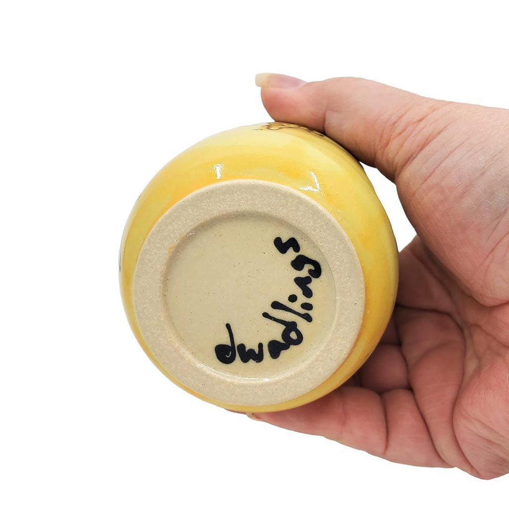 Tall Tumbler - 12 oz - Yellow Snail by Dwadlings