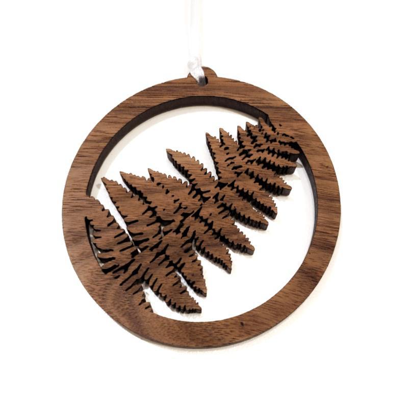 Ornament - Lady Fern Leaves (Walnut) by 6 by 6 Arts