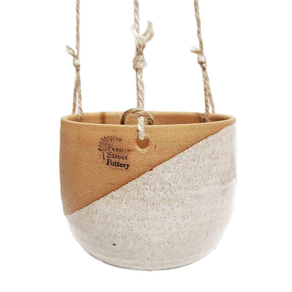 Planter Hanging - Tan Stoneware and Speckled Glaze 3.5" by Fern Street Pottery