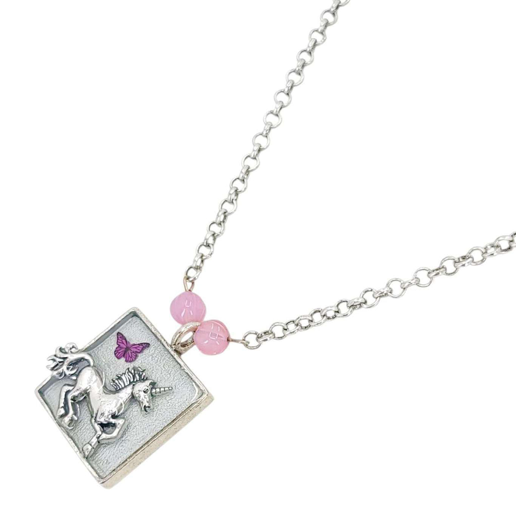 Necklace - Unicorn Butterfly (Pink) by XV Studios