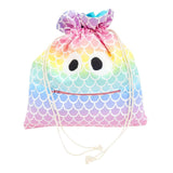 Bag - Chomper Buddy Drawstring (Mermaid Scales Aqua) by Peek A Boo Plush, image 1 of 5