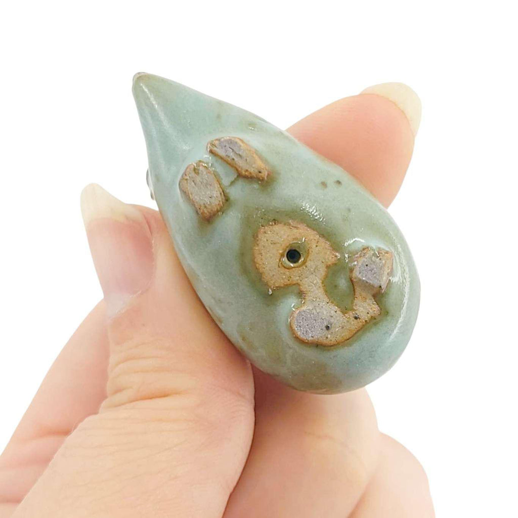 Collectible - Tea Pet Figurine (Blue Hedgehog) by Mist Ceramics