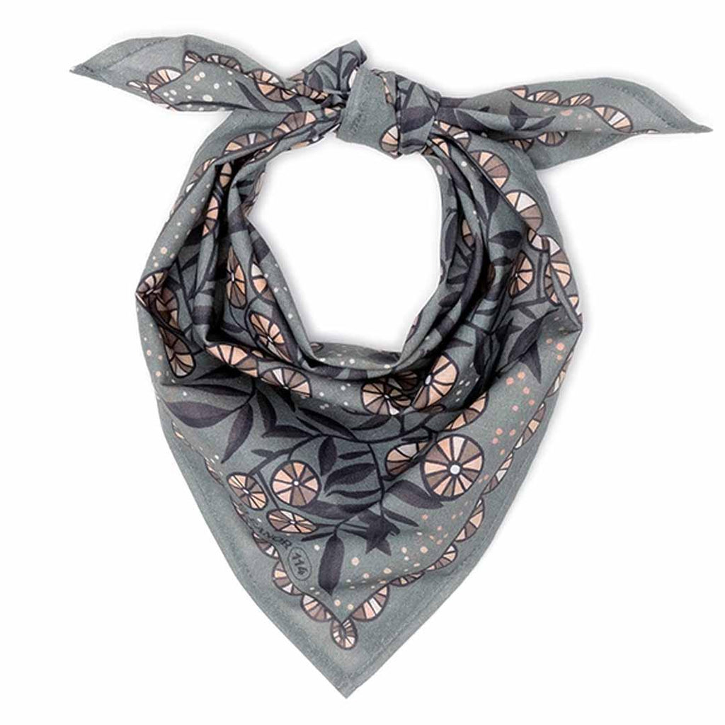 Bandana - Eleanor (Gray Floral) by Handker Bandanas
