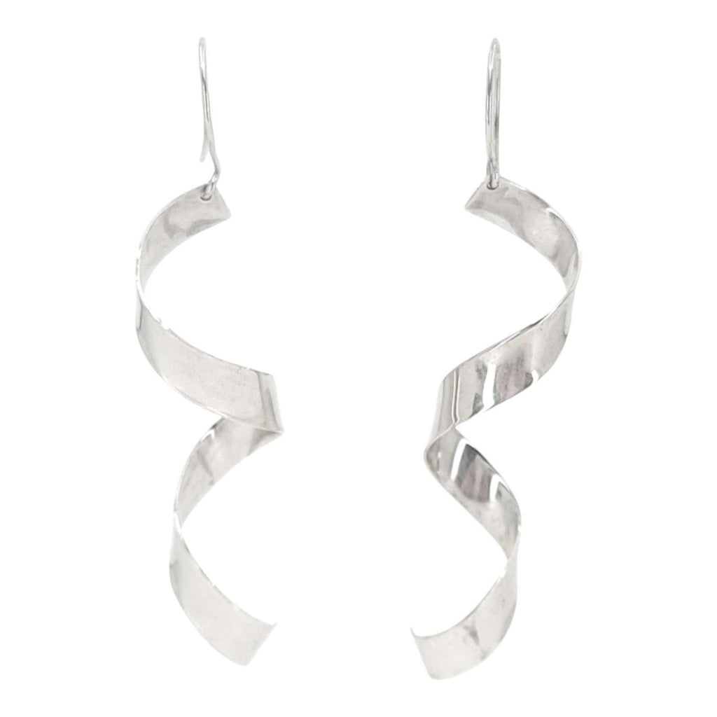 Earrings - Ribbon Spiral Dangles (Sterling Silver) by imakecutestuff